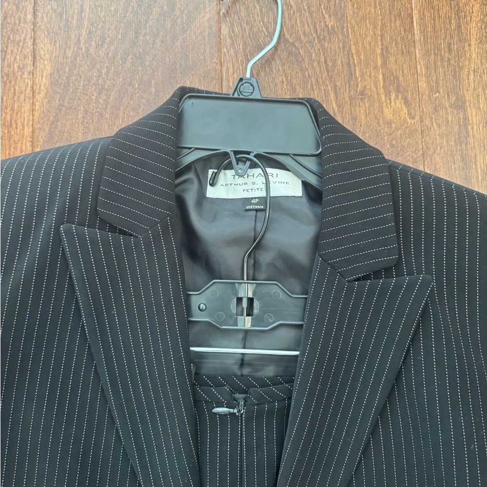 Elie Tahari Black Pinstripe Suit